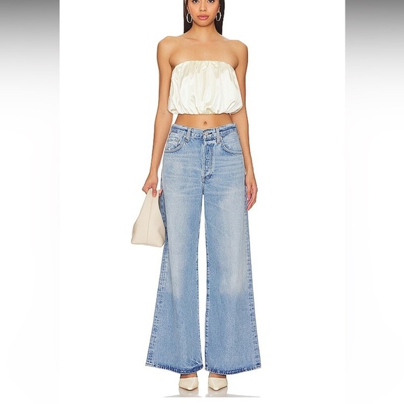 new Citizens of Humanity Beverly wide leg jeans in Lune light wash - Picture 1 of 9